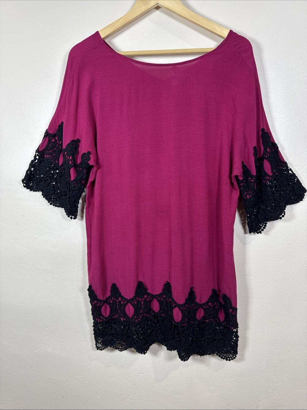Alya Womens Tunic Top Crochet Hem Whimsigoth Fairy Boho S Layering Festival